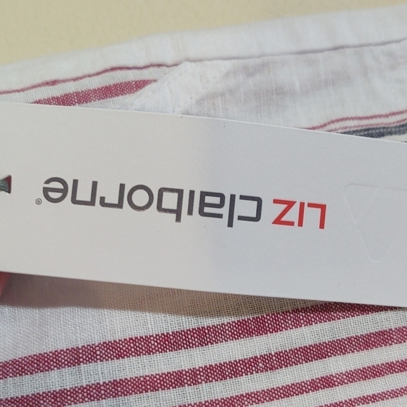 Liz Claiborne Linen White Stripe Pants NWT - Picture 5 of 7